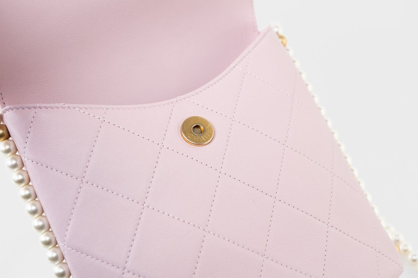 CHANEL Handbag Pink 21S Light Pink / Rose Clair Calfskin Quilted All About Pearls Small Hobo Bag - Redeluxe