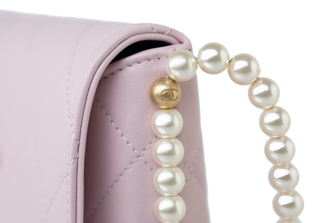 CHANEL Handbag Pink 21S Light Pink / Rose Clair Calfskin Quilted All About Pearls Small Hobo Bag - Redeluxe
