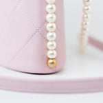 CHANEL Handbag Pink 21S Light Pink / Rose Clair Calfskin Quilted All About Pearls Small Hobo Bag - Redeluxe