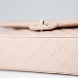CHANEL Handbag Pink 22c Beige Caviar Quilted Classic Flap Light Gold Hardware - Redeluxe