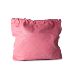 CHANEL Handbag Pink Medium Pink Calfskin Quilted 22 Hobo Bag Antique Gold Hardware - Redeluxe