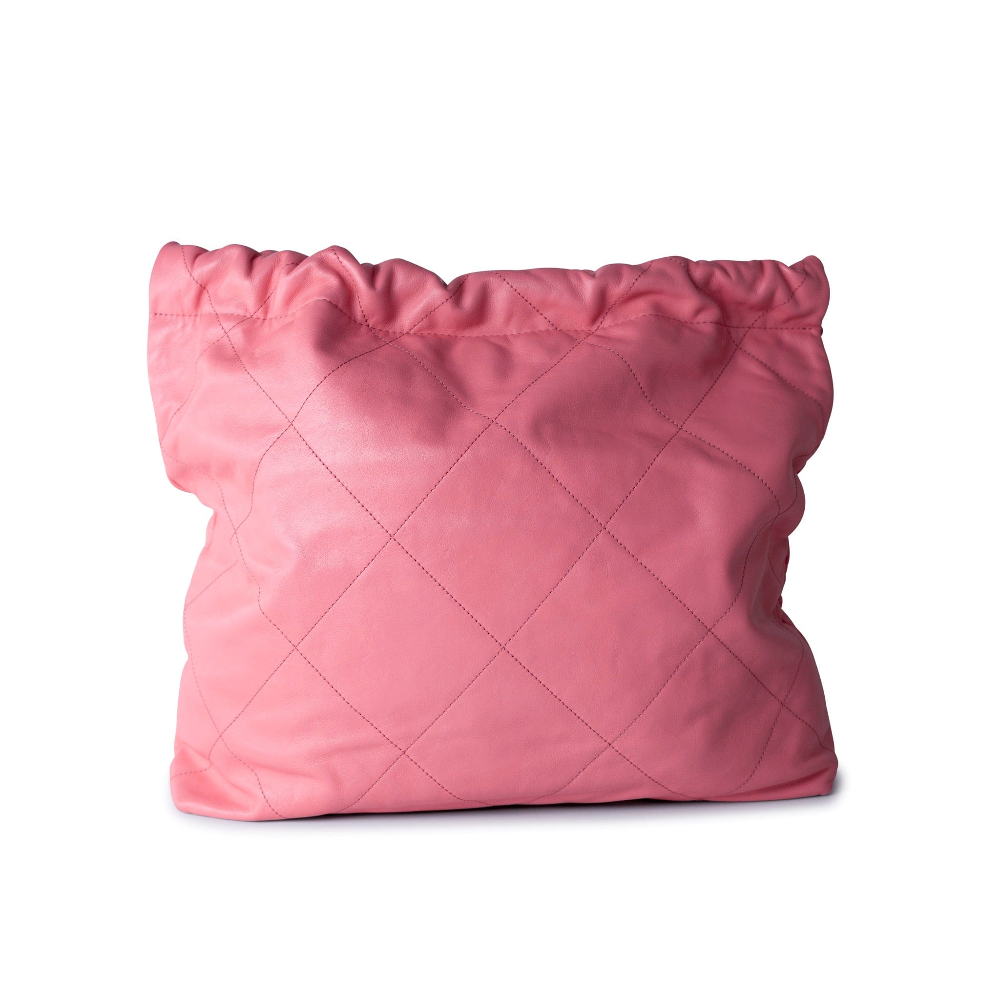 CHANEL Handbag Pink Medium Pink Calfskin Quilted 22 Hobo Bag Antique Gold Hardware - Redeluxe