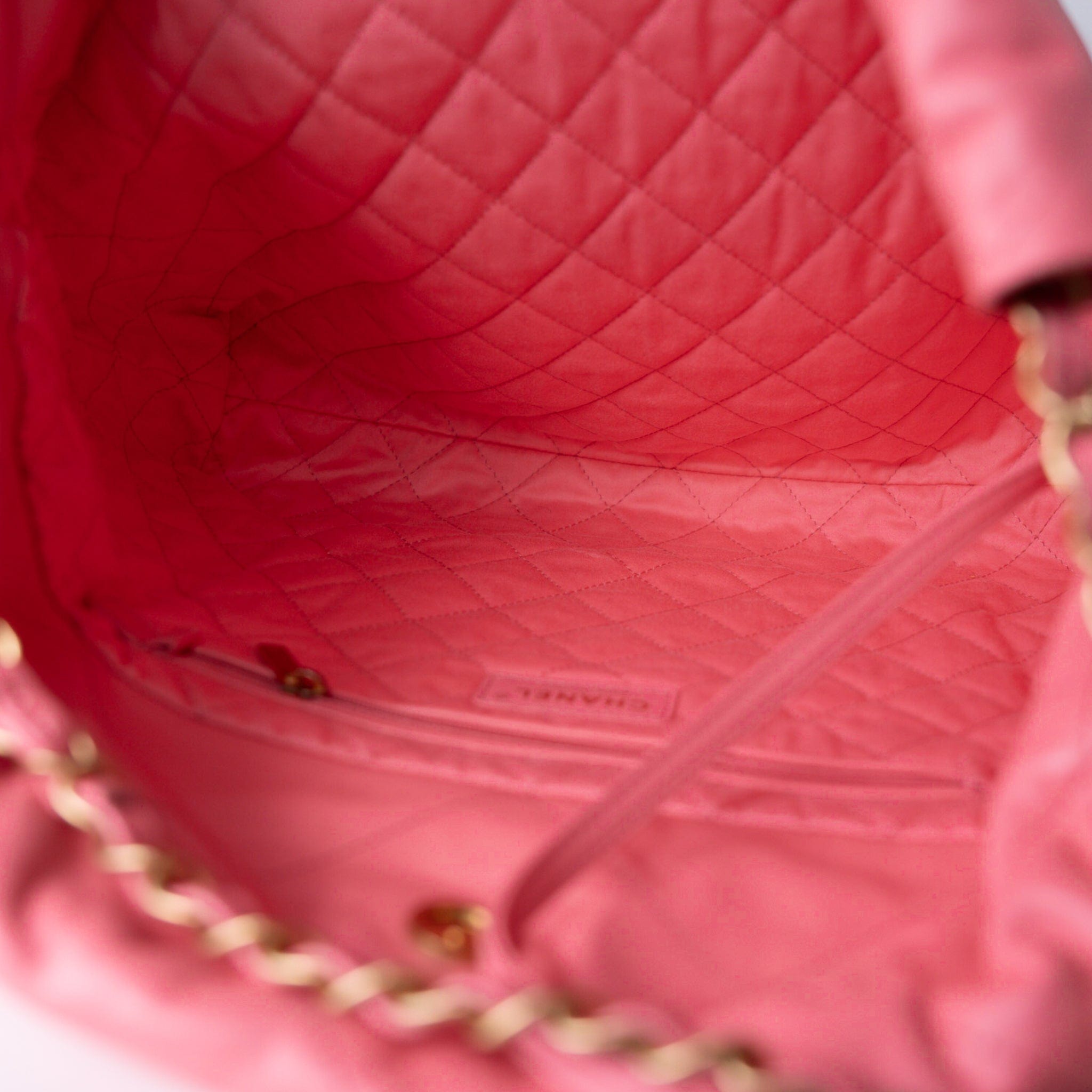 CHANEL Handbag Pink Medium Pink Calfskin Quilted 22 Hobo Bag Antique Gold Hardware - Redeluxe
