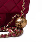 CHANEL Handbag Pink Mini Pearl Crush Fuchsia Lambskin Quilted Square Flap - Redeluxe