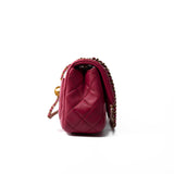 CHANEL Handbag Pink Mini Pearl Crush Fuchsia Lambskin Quilted Square Flap - Redeluxe
