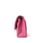 CHANEL Handbag Pink Pink Caviar Quilted Classic Flap Medium Light Gold Hardware - Redeluxe