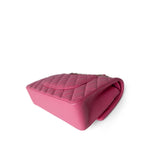 CHANEL Handbag Pink Pink Caviar Quilted Classic Flap Medium Light Gold Hardware - Redeluxe