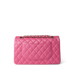 CHANEL Handbag Pink Pink Caviar Quilted Classic Flap Medium Light Gold Hardware - Redeluxe