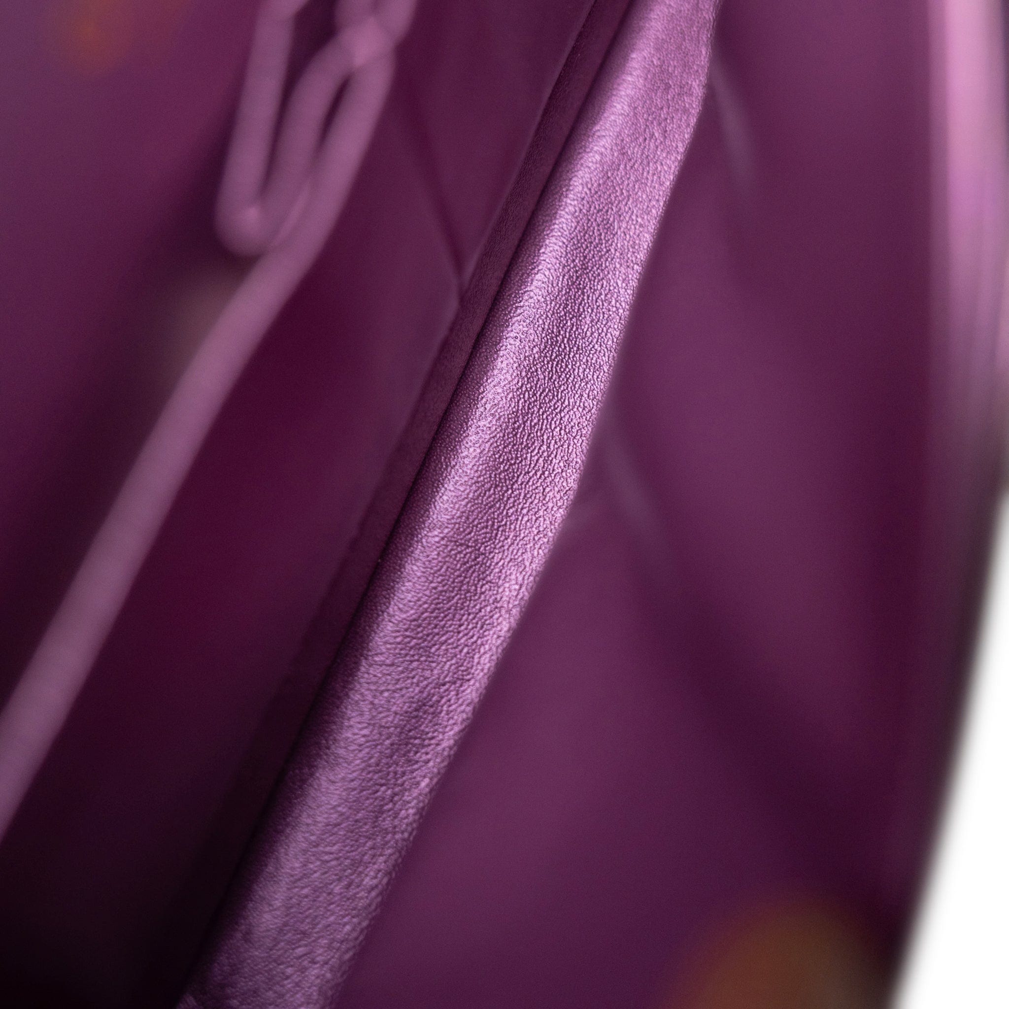 CHANEL Handbag Purple 20B Iridescent Purple Calfskin Quilted Classic Flap Light Gold Hardware - Redeluxe