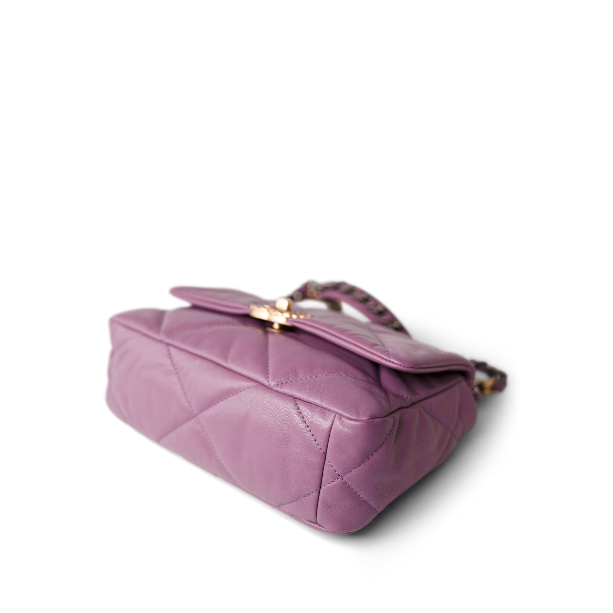 CHANEL Handbag Purple 20B Purple Goatskin Quilted 19 Flap Small Mixed Hardware - Redeluxe