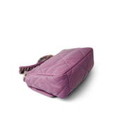 CHANEL Handbag Purple 20B Purple Goatskin Quilted 19 Flap Small Mixed Hardware - Redeluxe