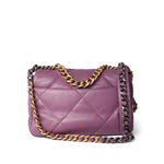 CHANEL Handbag Purple 20B Purple Goatskin Quilted 19 Flap Small Mixed Hardware - Redeluxe