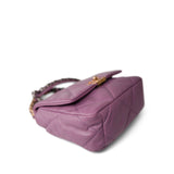 CHANEL Handbag Purple 20B Purple Goatskin Quilted 19 Flap Small Mixed Hardware - Redeluxe