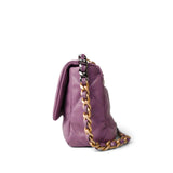 CHANEL Handbag Purple 20B Purple Goatskin Quilted 19 Flap Small Mixed Hardware - Redeluxe