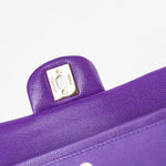 CHANEL Handbag Purple 22A Purple Caviar Quilted Small Classic Flap Light Gold Hardware - Redeluxe