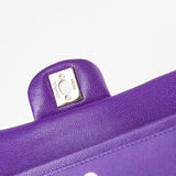 CHANEL Handbag Purple 22A Purple Caviar Quilted Small Classic Flap Light Gold Hardware - Redeluxe