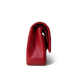 CHANEL Handbag red 21S Iridescent Red Classic Flap Medium Light Gold Hardware - Redeluxe