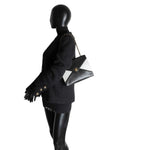 CHANEL Handbag Black Vintage Black and White Lambskin Envelope Shoulder Bag Gold Hardware - Redeluxe