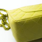 CHANEL Handbag Vintage Neon Green Lambskin Quilted Classic Flap Medium - Redeluxe
