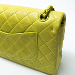 CHANEL Handbag Vintage Neon Green Lambskin Quilted Classic Flap Medium - Redeluxe