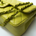 CHANEL Handbag Vintage Neon Green Lambskin Quilted Classic Flap Medium - Redeluxe