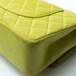 CHANEL Handbag Vintage Neon Green Lambskin Quilted Classic Flap Medium - Redeluxe