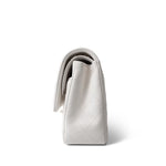 CHANEL Handbag White 20S White Caviar Quilted Classic Flap Medium Light Gold Hardware - Redeluxe