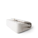 CHANEL Handbag White 20S White Caviar Quilted Classic Flap Medium Light Gold Hardware - Redeluxe