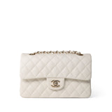 CHANEL Handbag WHITE 21B Ivory Caviar Quilted Classic Flap Small Light Gold Hardware - Redeluxe
