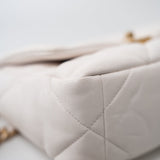 CHANEL Handbag White 21p White 19 Lambskin Quilted 19 Flap Small - Redeluxe