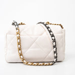 CHANEL Handbag White 21p White 19 Lambskin Quilted 19 Flap Small - Redeluxe