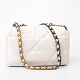 CHANEL Handbag White 21p White 19 Lambskin Quilted 19 Flap Small - Redeluxe