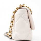 CHANEL Handbag White 21p White 19 Lambskin Quilted 19 Flap Small - Redeluxe
