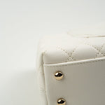 CHANEL Handbag White Caviar Quilted Small Coco Handle - Redeluxe