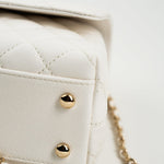 CHANEL Handbag White Caviar Quilted Small Coco Handle - Redeluxe