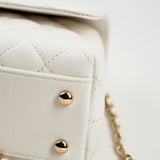 CHANEL Handbag White Caviar Quilted Small Coco Handle - Redeluxe
