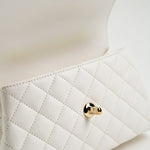 CHANEL Handbag White Caviar Quilted Small Coco Handle - Redeluxe