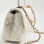 CHANEL Handbag White Caviar Quilted Small Coco Handle - Redeluxe