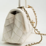 CHANEL Handbag White Caviar Quilted Small Coco Handle - Redeluxe