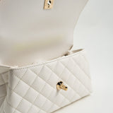 CHANEL Handbag White Caviar Quilted Small Coco Handle - Redeluxe