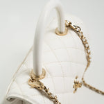 CHANEL Handbag White Caviar Quilted Small Coco Handle - Redeluxe