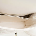 CHANEL Handbag White Caviar Quilted Small Coco Handle - Redeluxe