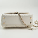 CHANEL Handbag White Caviar Quilted Small Coco Handle - Redeluxe