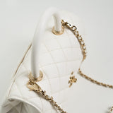 CHANEL Handbag White Caviar Quilted Small Coco Handle - Redeluxe
