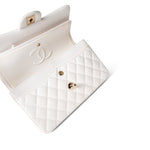 CHANEL Handbag White / Classic flap 21S White Caviar Quilted Classic Flap Small Light Gold Hardware - Redeluxe