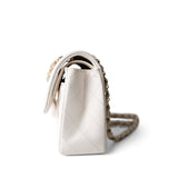 CHANEL Handbag White / Classic flap 21S White Caviar Quilted Classic Flap Small Light Gold Hardware - Redeluxe