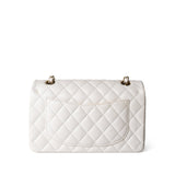 CHANEL Handbag White / Classic flap 21S White Caviar Quilted Classic Flap Small Light Gold Hardware - Redeluxe