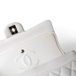 CHANEL Handbag White / Classic flap 21S White Caviar Quilted Classic Flap Small Light Gold Hardware - Redeluxe