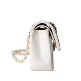 CHANEL Handbag White / Classic flap 21S White Caviar Quilted Classic Flap Small Light Gold Hardware - Redeluxe