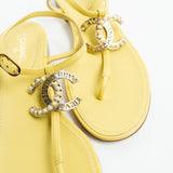 CHANEL Handbag Yellow 20S CC Yellow Sandals Size 39 - Redeluxe